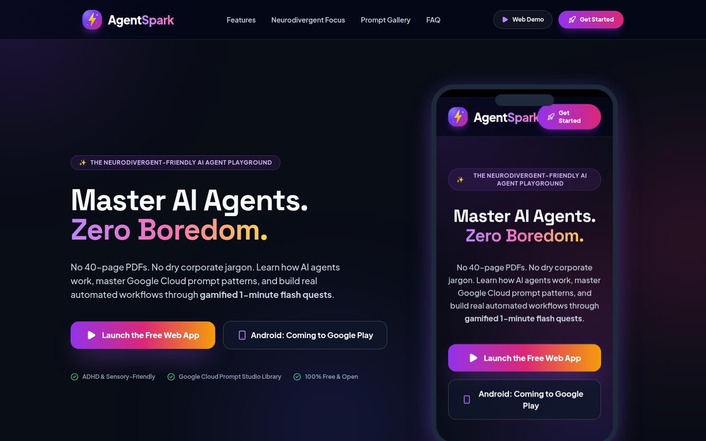 AgentSpark homepage preview