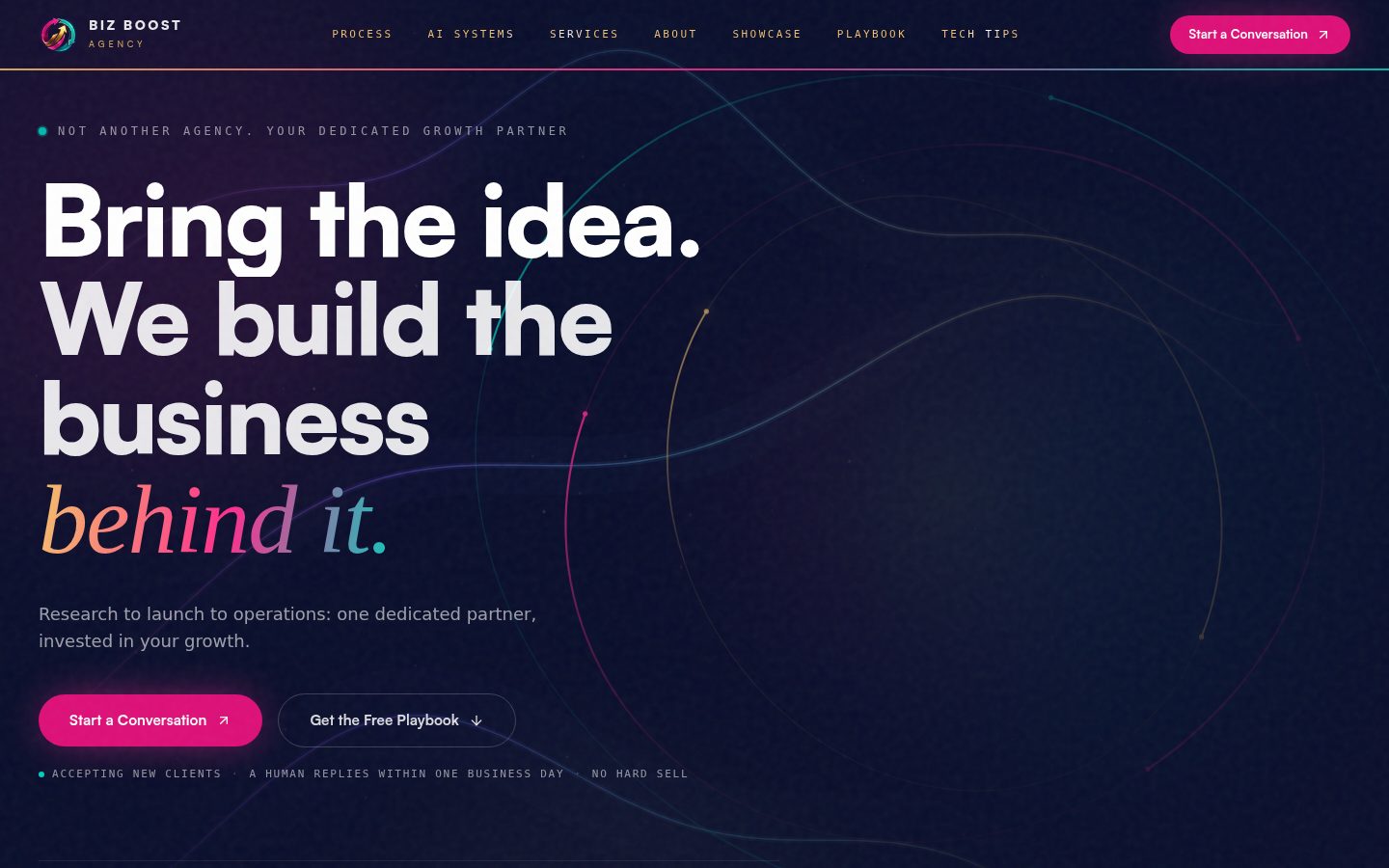 thebizboostagency.com homepage preview